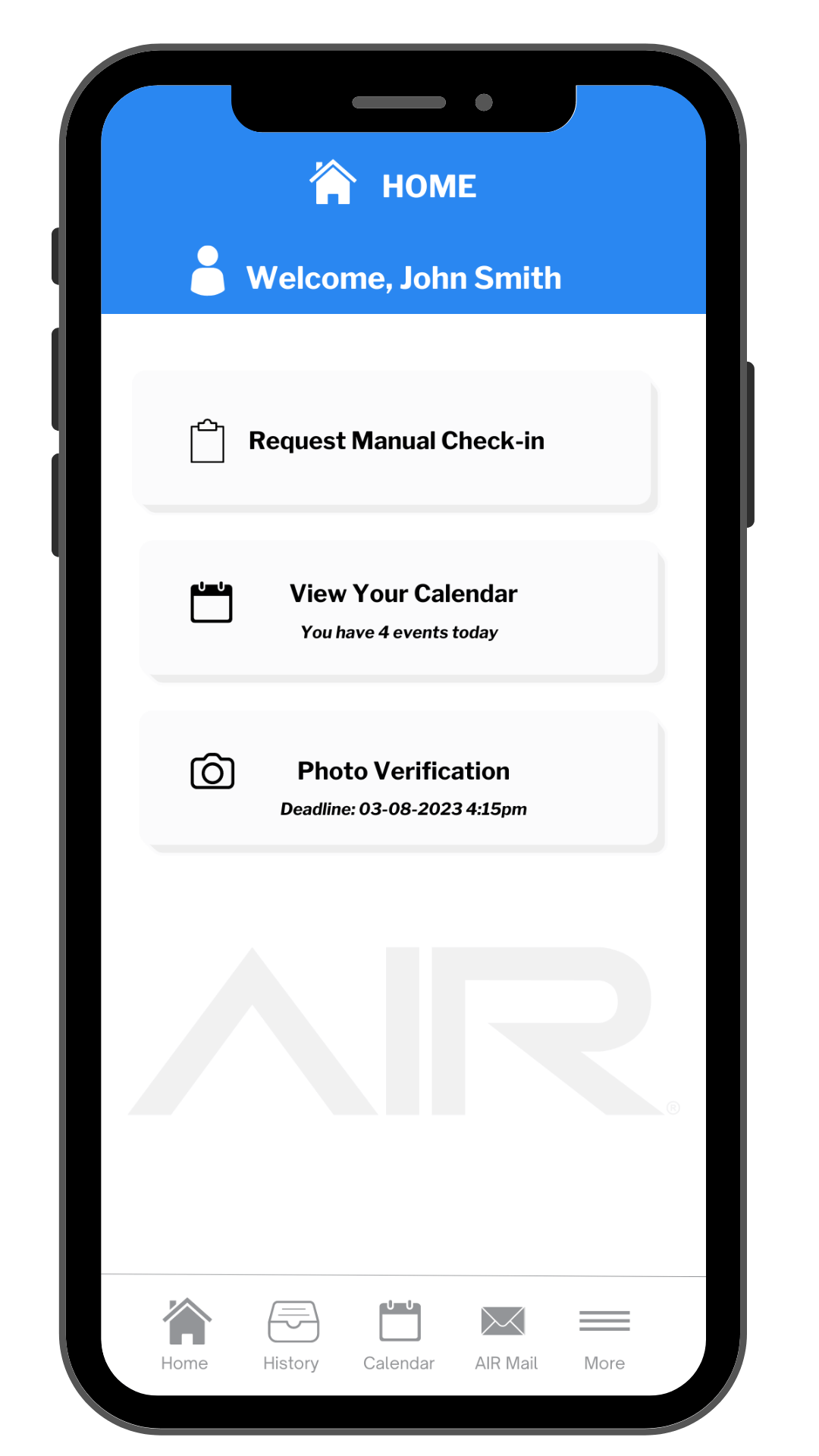 AIR® Mobile is a specialized smartphone with configurable controls